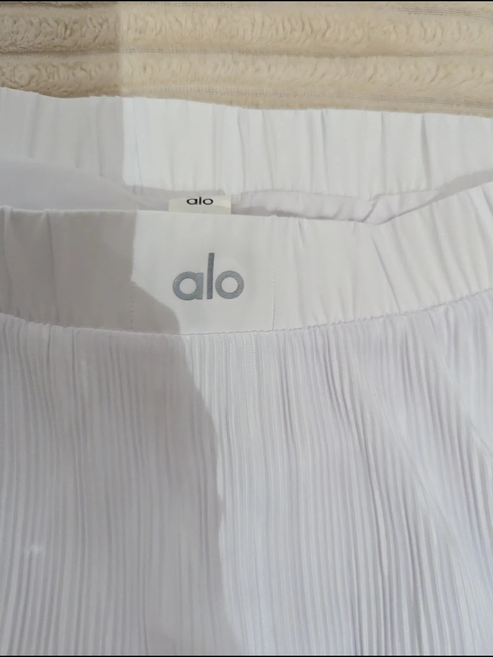 ALO Yoga White Pleated Skater Skirt
